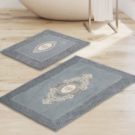 Mijölnir Juego de alfombras de baño de 2 piezas, gris